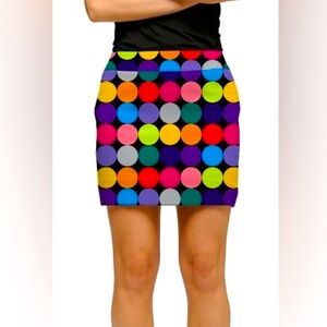 Loudmouth Multicolor Retro Polka Dot Skort - Black Base